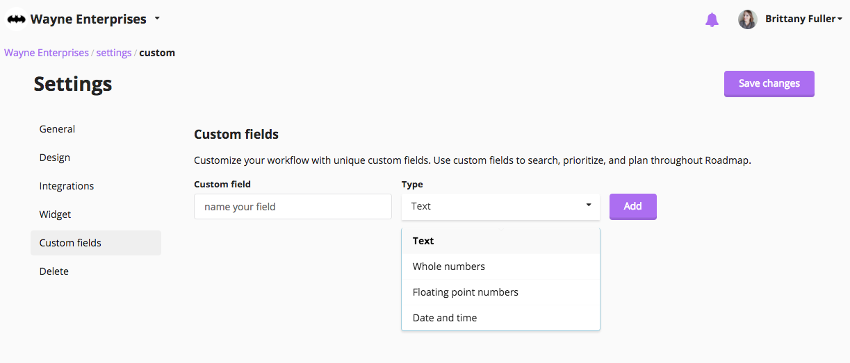 Custom fields