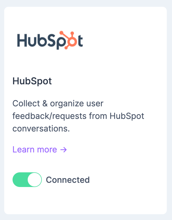 Connected to HubSpot