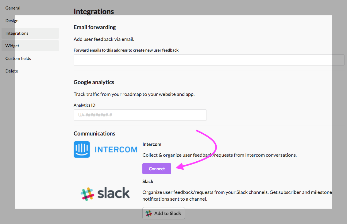 Connect to Intercom