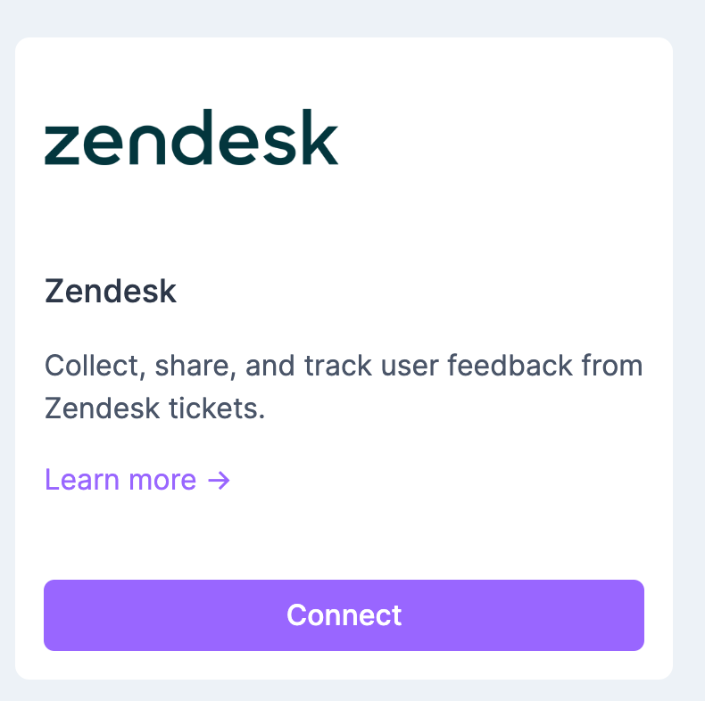 Connect to Zendesk