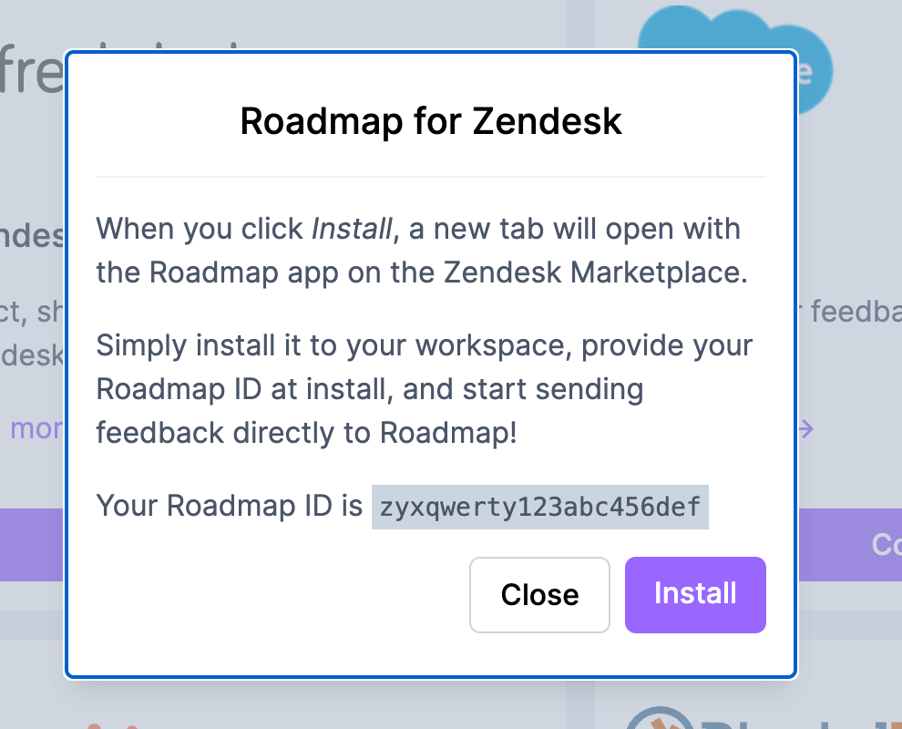 Zendesk Roadmap ID